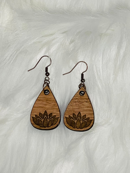 Lotus Wood Earrings