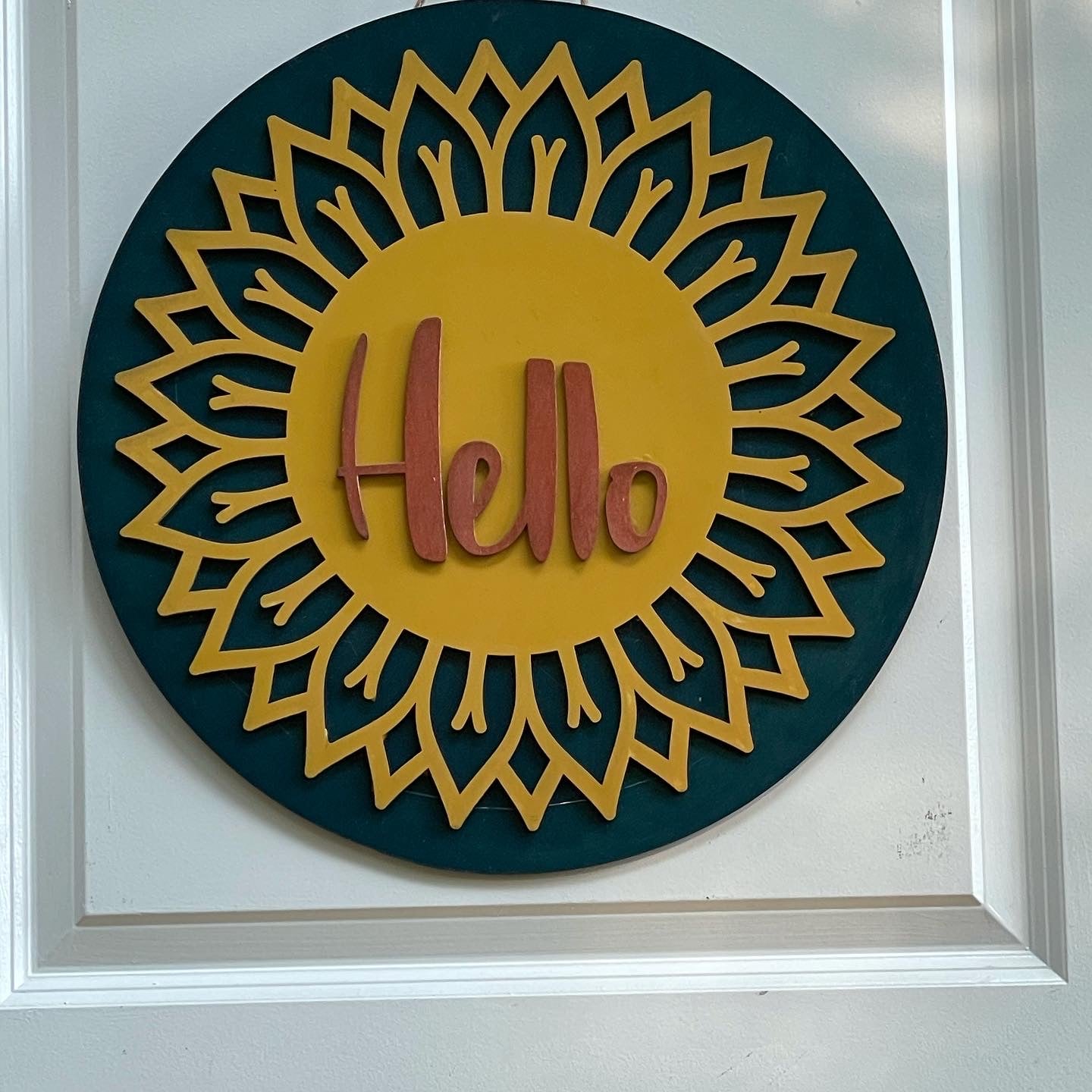 Sunflower Hello Door Sign